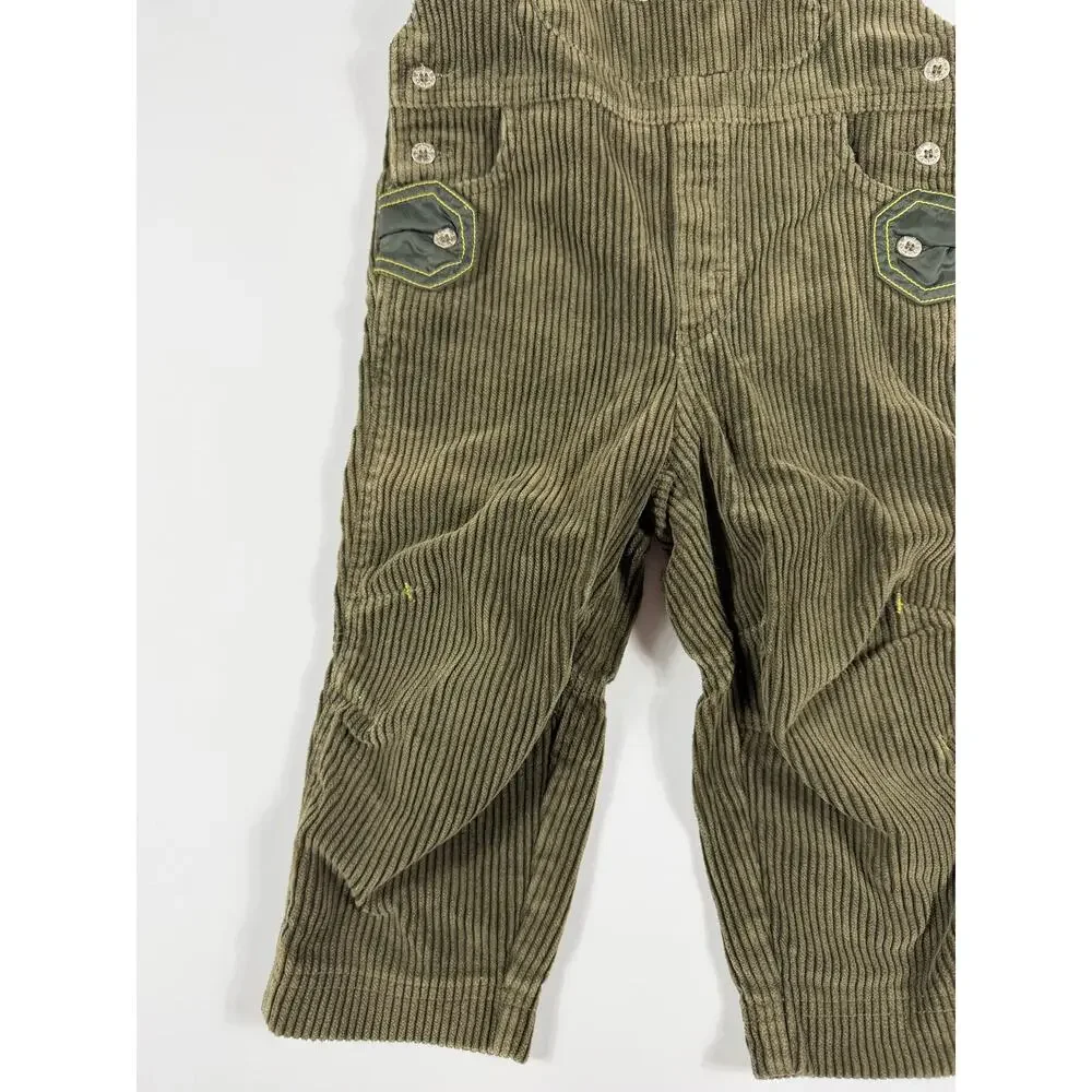 Oilily Vintage Reindeer Ranger Corduroy Overalls Dungarees Green Size 2